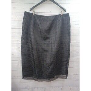Diana Black Mesh Pencil Skirt Formal Lined Designer Pencil Sz 22